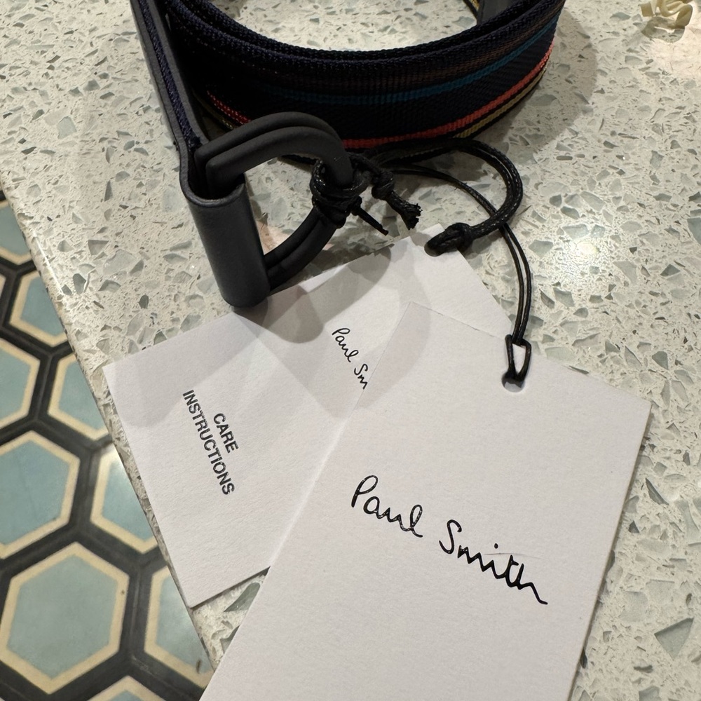Paul Smith Webbing Stripe D-Ring Belt - Picture 3 of 5